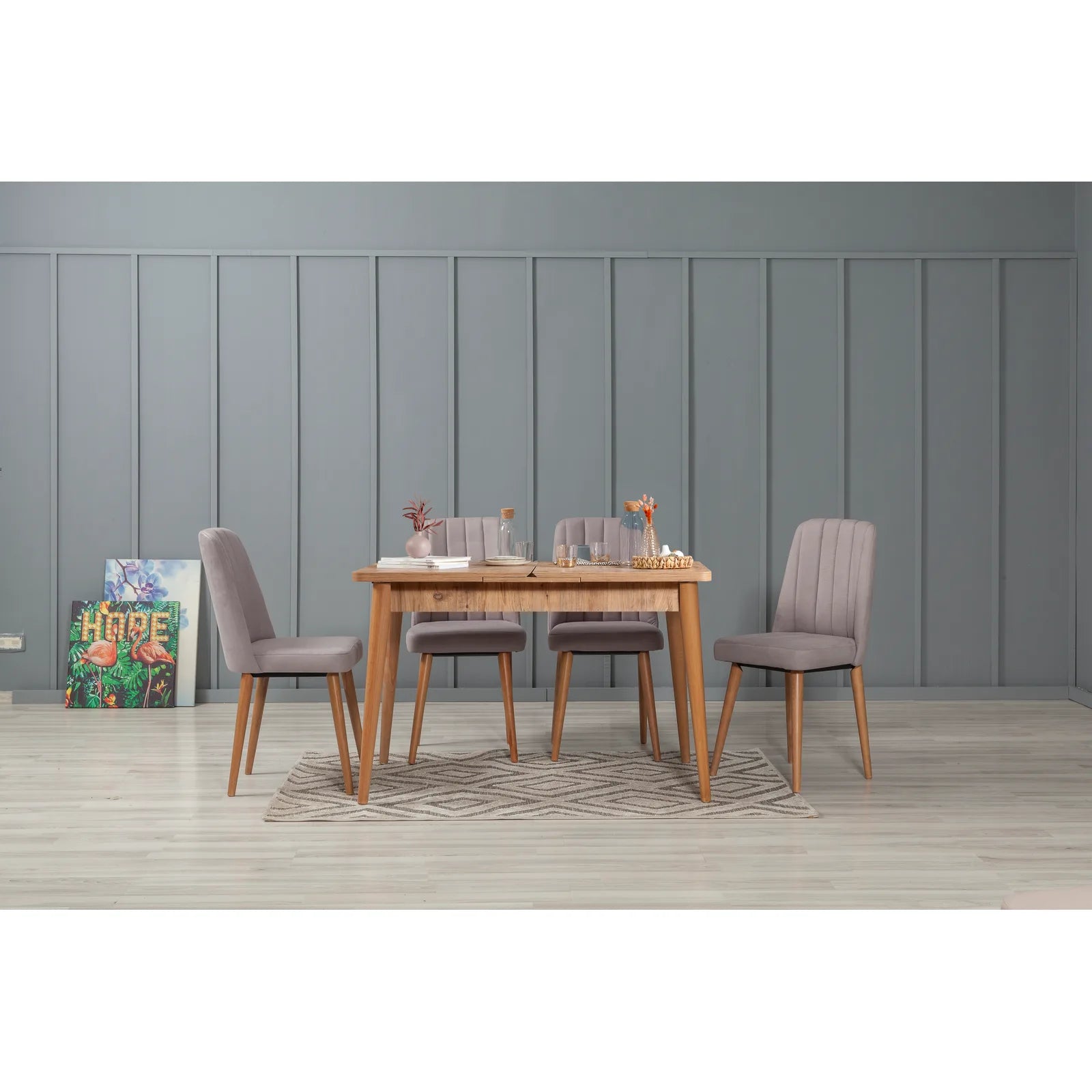 Sembol Açılır Masa Takımı Atlantik Soho Gri - Reysa Mobilya