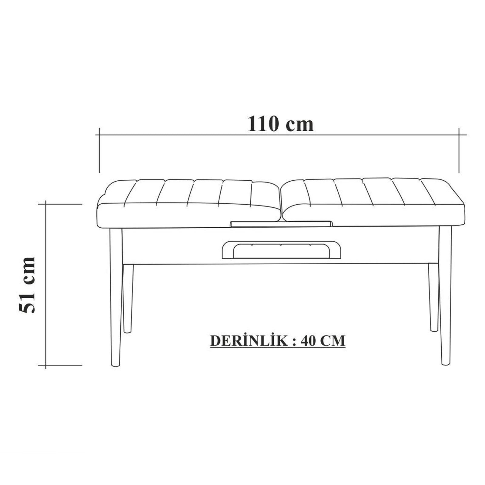 Sembol Bench Beyaz Soho Gri görsel 7